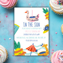 Um ao sol primeiro aniversário piscina