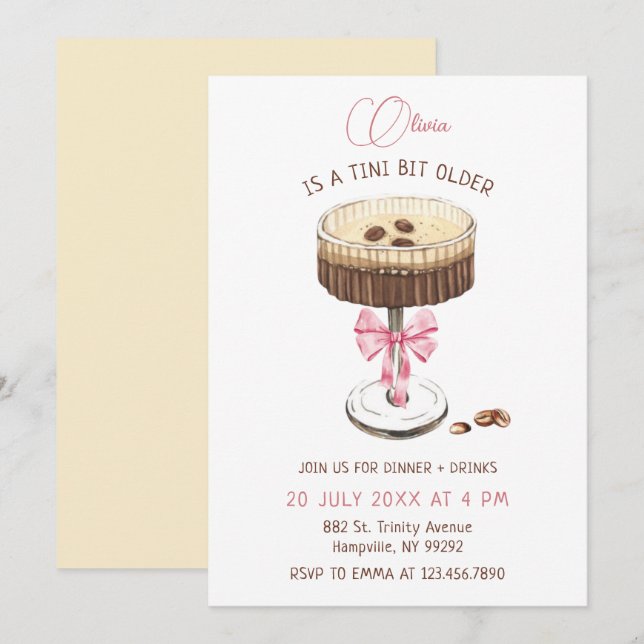 Convites Um Arco De Tini Mais Antigo Espresso Martini Anive (Frente/Verso)