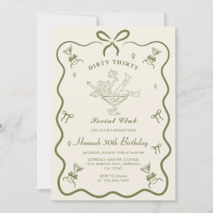 Convites Um Arco Tini Bit Antigo Martini aniversário de 30 