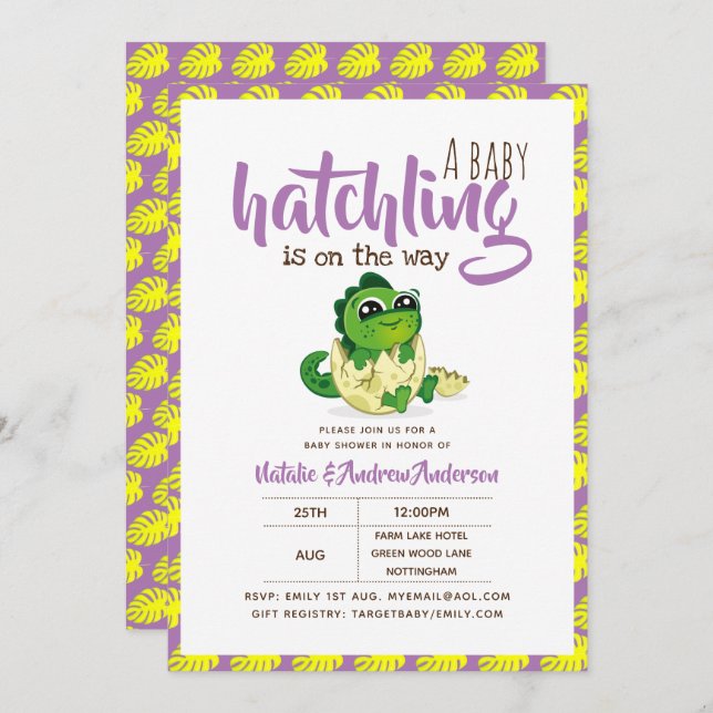 Convites Um Bebê Batendo No Caminho Do Dinossauro Custa Rox (Frente/Verso)