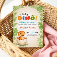 Um Bebê Dino Prestes a Eclodir Chá de Bebê de Dino