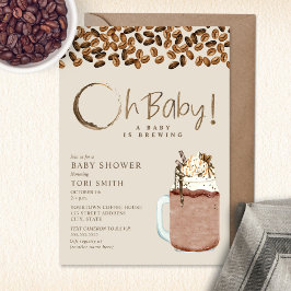 Convites Um Bebê Está A Criar Café Frio, Chá de fraldas