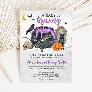 Convites Um bebê está a criar Chá de fraldas de Halloween