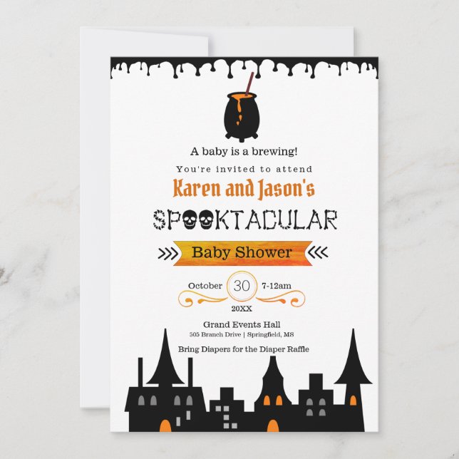 Convites Um bebê está a fazer chá de fraldas (Frente)