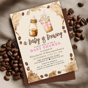 Convites Um bebê está criando Chá de fraldas de café