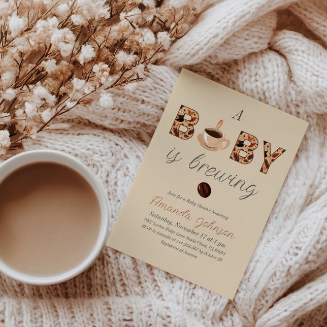 Convites Um bebê está criando Chá de fraldas de café (Criador carregado)