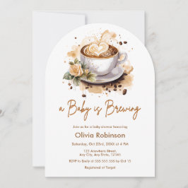 Convites Um bebê está criando Chá de fraldas de café castan