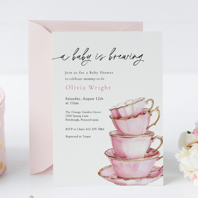 Convites Um Bebê está criando Chá de fraldas de festas de c (Criador carregado)