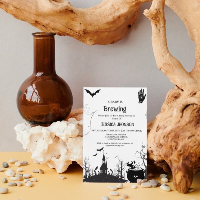 Convites Um bebê está criando Chá de fraldas preto no Hallo (Criador carregado)