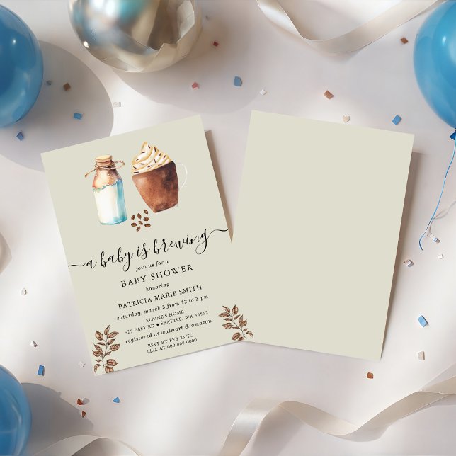 Convites Um Bebê Está Fazendo Café E Chá de fraldas De Leit (Criador carregado)