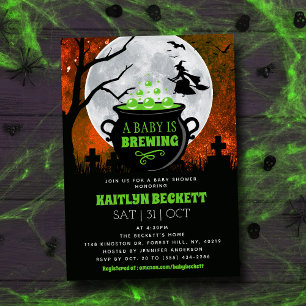 Convites Um Bebê Está Fazendo Chá de fraldas De Halloween