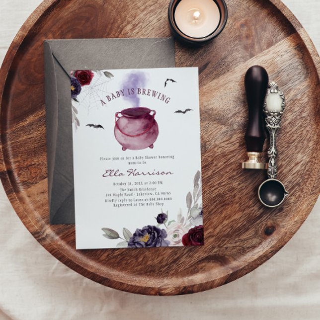 Convites Um Bebê Está Fazendo Chá de fraldas De Halloween (Criador carregado)