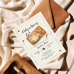 Convites Um Bebê Está Fazendo Chá de fraldas Do Tema Do Caf