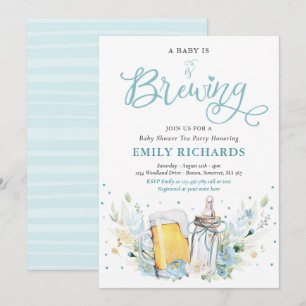 Convites Um Bebê Está Fazendo Garrafa E Chá de fraldas D