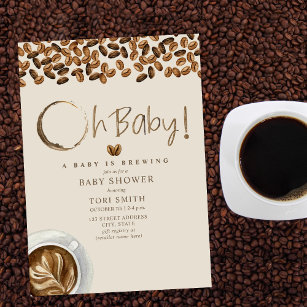 Convites Um Bebê Está Fazendo Um Chá de fraldas De Café