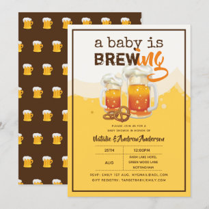 Convites Um Bebê Está Fazendo Uma Menina De Cerveja Moder