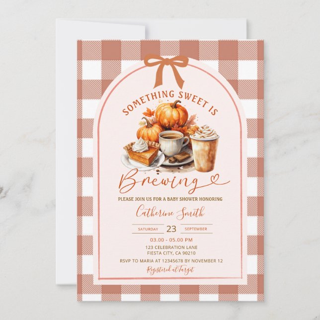 Convites Um Bebê está Preparando Café Chá de Bebê Outono (Frente)