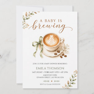 Convites Um Bebê Está Preparando Café Chuvinha de Bebê Neu