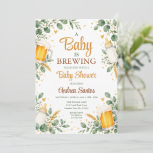 Convites Um Bebê Está Preparando Cerveja Tema Cervejaria Rú