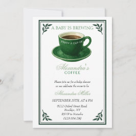 Convites Um Bebê Está Preparando Xícara de Café Chá de Bebê