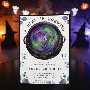 Convites Um Bebê Está Sendo Preparado Cauldron Halloween Ch