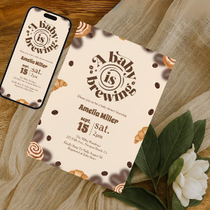Convites Um Bebê Está Sendo Preparado Chá de Bebê Café