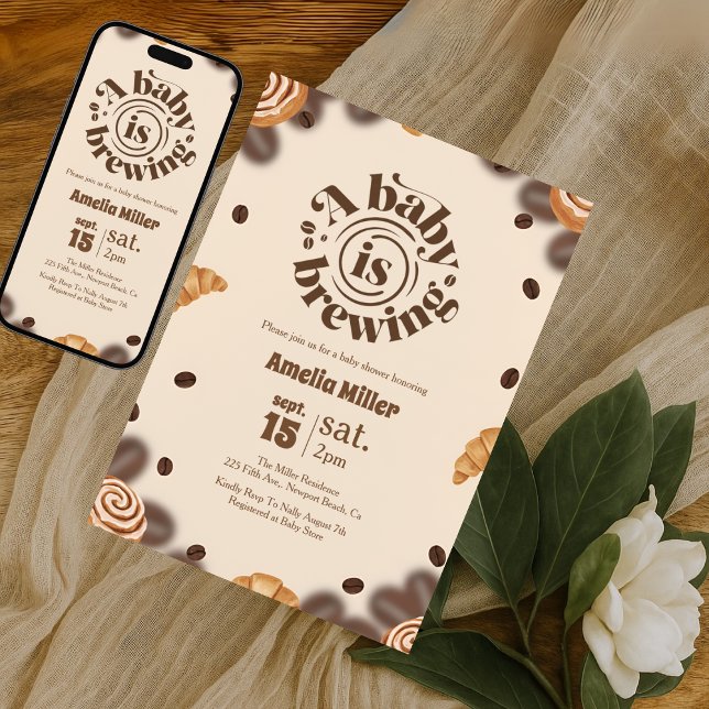 Convites Um Bebê Está Sendo Preparado Chá de Bebê Café (Criador carregado)