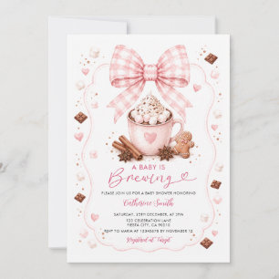 Convites Um Bebê Está Sendo Preparado Chá de Bebê Rosa com