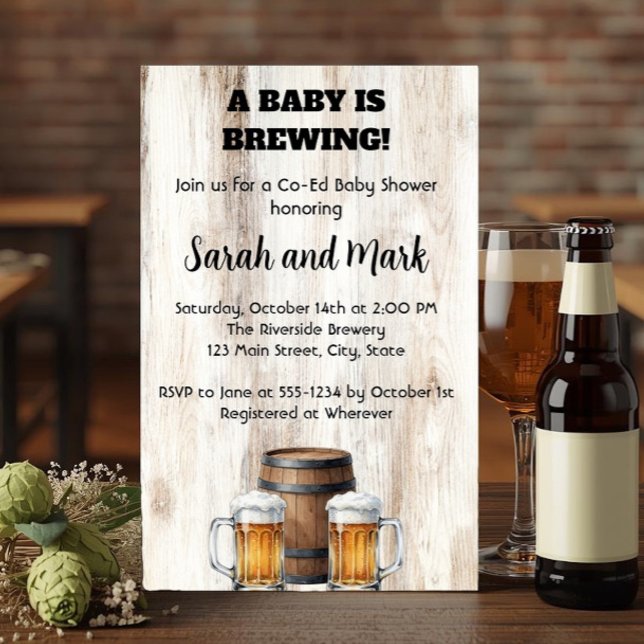 Convites Um Bebê Está Sendo Preparado Chá de Bebê Rústico C (Criador carregado)