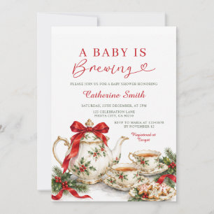 Convites Um Bebê Está Sendo Preparado Chá de Natal Shower F