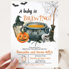 Convites Um Bebê Está Sendo Preparado Churrasco de Hallowee