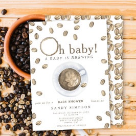 Convites Um Bebê Está Sendo Preparado Oh Bebê Grãos de Café