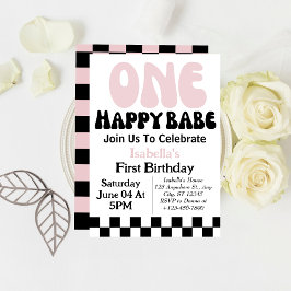 Convites Um Bebê Feliz Menina Personalizada 1º Primeiro Ani