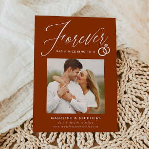 Convites Um belo Anel para o Noivado de ferrugem