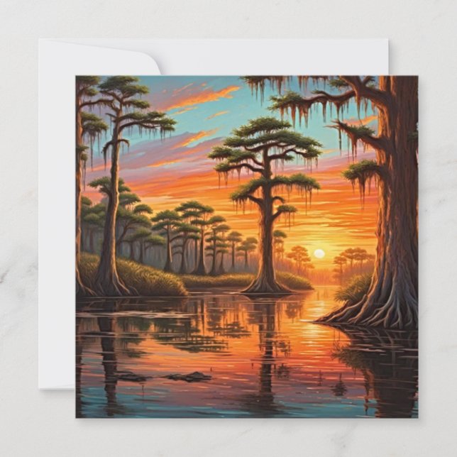 Convites Um belo pôr do sol no Bayou (Frente)