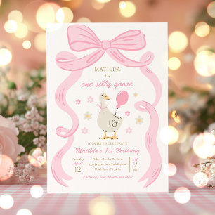 Convites Um Bobo de Festa de primeiro aniversario de Ganso 