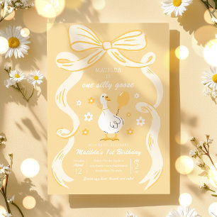 Convites Um Bobo de Festa de primeiro aniversario de Ganso 