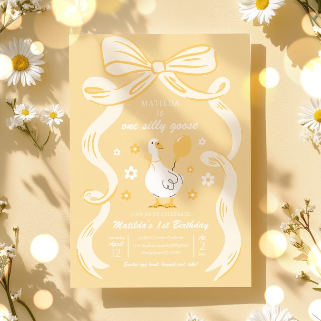 Convites Um Bobo de Festa de primeiro aniversario de Ganso  (Criador carregado)