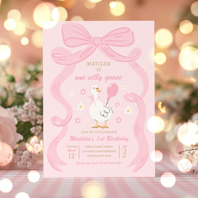 Convites Um Bobo de Festa de primeiro aniversario de Ganso  (Criador carregado)