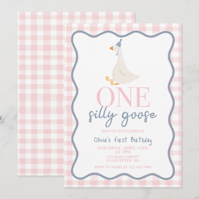 Convites Um Bobo fica rosa e azul (Frente/Verso)