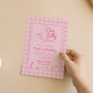 Convites Um Bobo Ganha Rosa Rosa 1rua Primeiro Aniversário