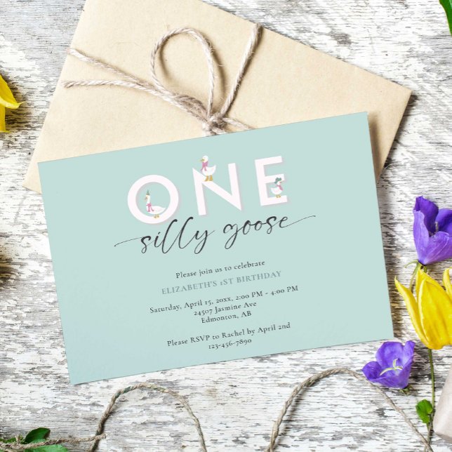 Convites Um Bobo ganso primeiro aniversario (Criador carregado)