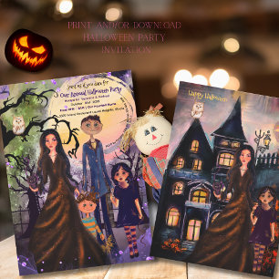Convites Um bom tempo para a família. Feliz Halloween