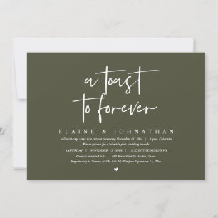 Convites Um brinde a Forever, Festa de Elopement Brunch