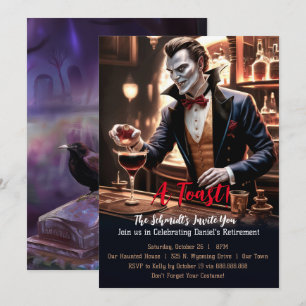 Convites "Um brinde de aposentadoria, festa temática humorí