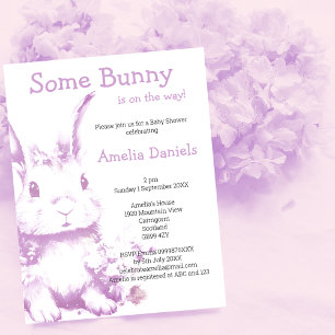 Convites Um Bunny está chegando Chá de fraldas
