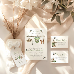 Convites Um caçador está a caminho do chá de fraldas