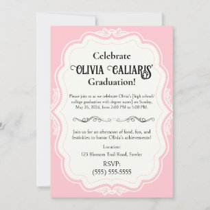 Convites Um Caleidoscópio de Celebração: Rosa