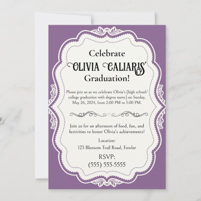 Convites Um caleidoscópio de celebração: Violeta vívida (Frente)