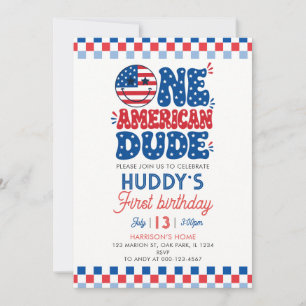 Convites Um Cara Americano Aniversário de 4 de Julho